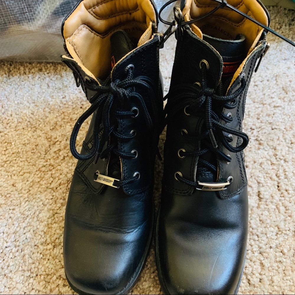 Harley Davidson Black Boots combat motorcycle sz 8
